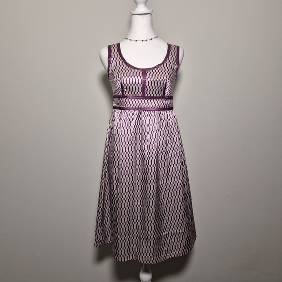 Proenza Schouler 100% Silk Feminine Mulberry Purple & White A-Line Dress Size 1 - Picture 1 of 7
